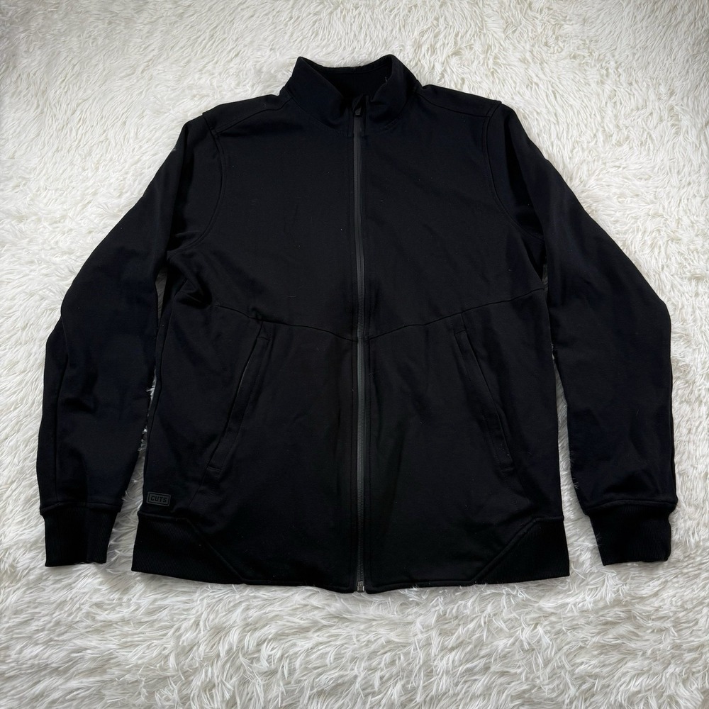 Cuts Clothing Jacket Mens Large Black Full Zip Gym Outdoor Performance Casual‎